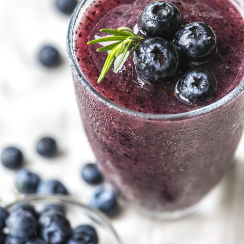 blueberry smoothie with milk