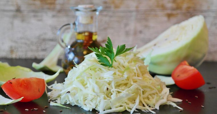 Raw Cabbage Salad With Onion And Olives